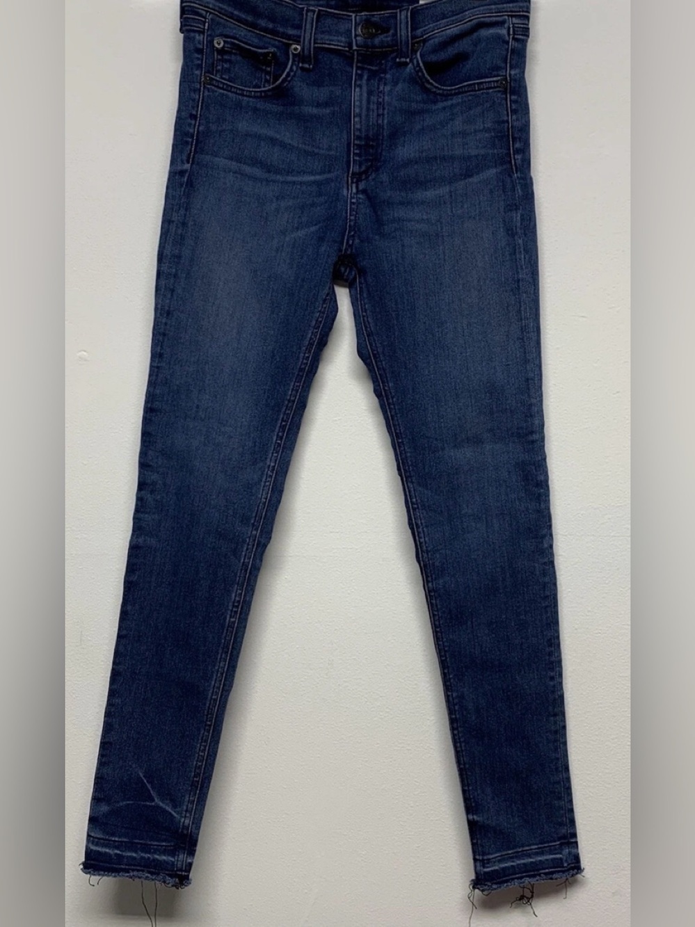 Rag & Bone Size 26 Women's High Rise Ankle Skinny Jeans Raw Hem